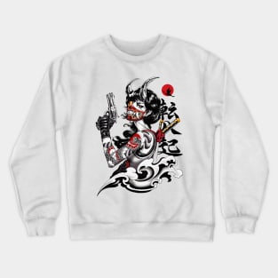 Cyberpunk Samurai Geisha Girl Urban Pop Art Crewneck Sweatshirt